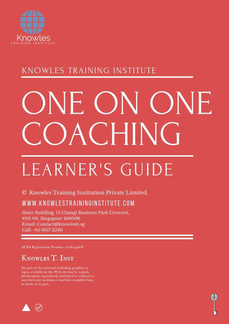 One On One Coaching Course in Japan Learner_s Guide