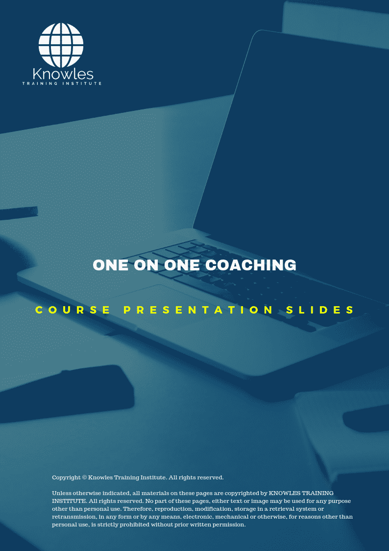 One On One Coaching in Japan PPT Slides Used During Course