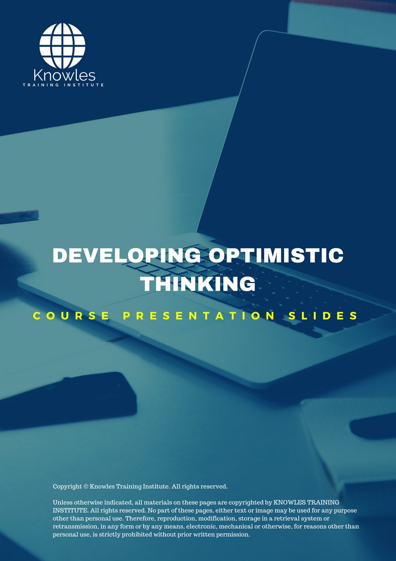 PPT Slides Used During Course in Japan For Developing Optimistic Thinking