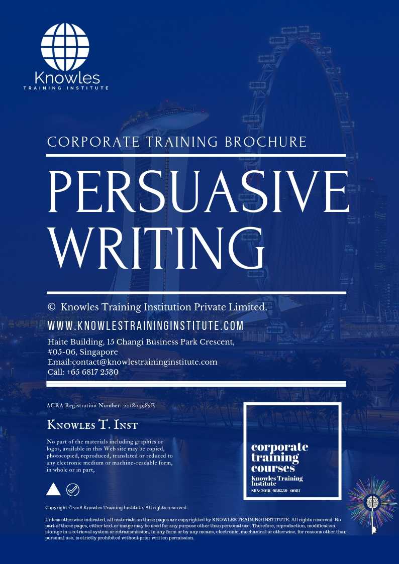 Persuasive Writing Course in Japan Brochure