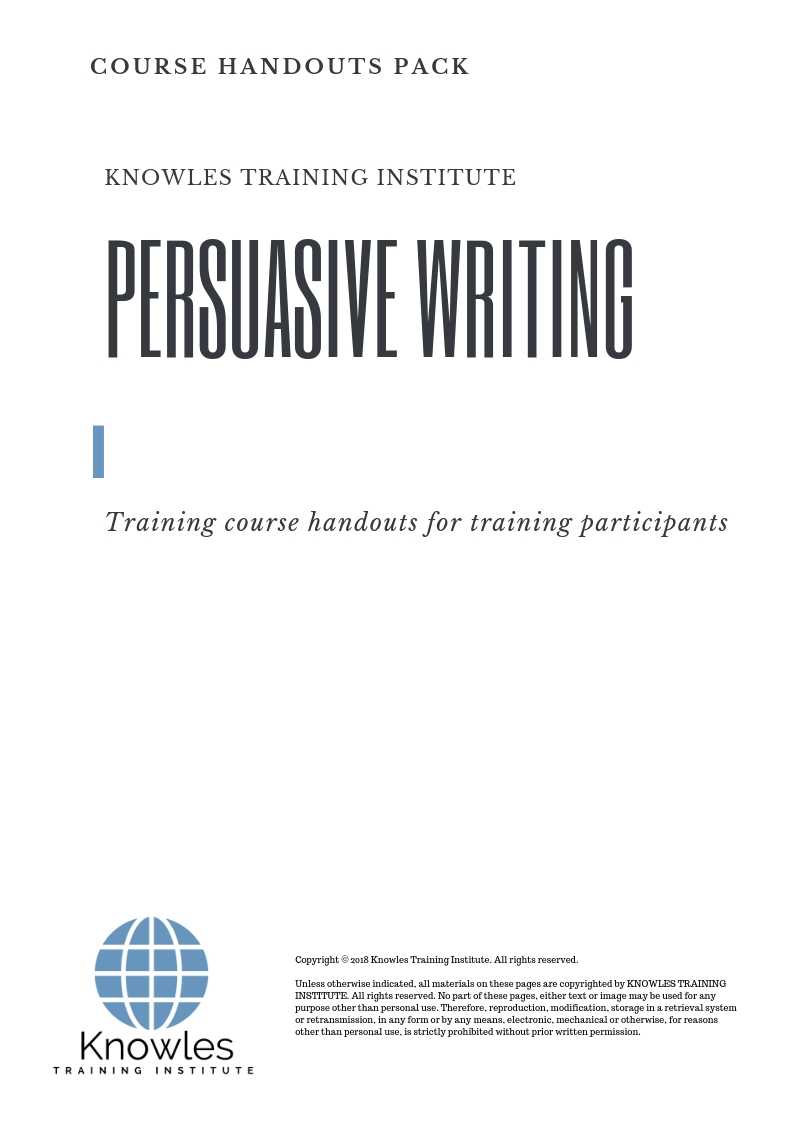 Persuasive Writing Course in Japan Handouts