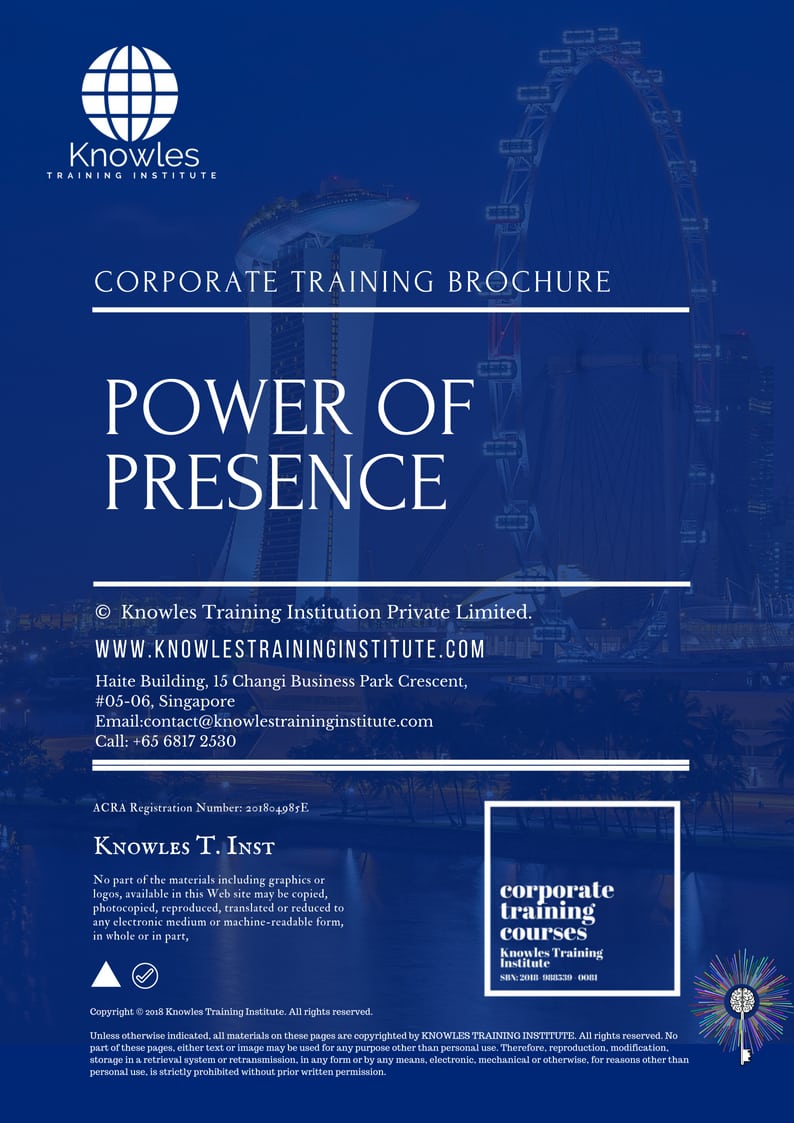 Power Of Presence Training Course in Japan Brochure