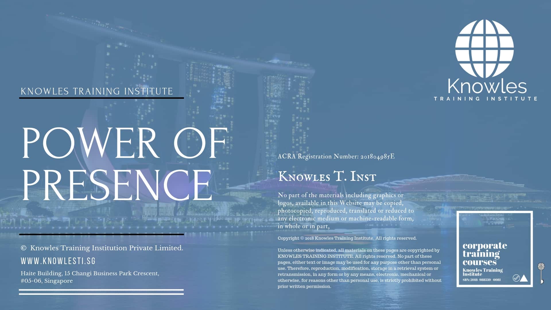 Power Of Presence Training Course in Japan
