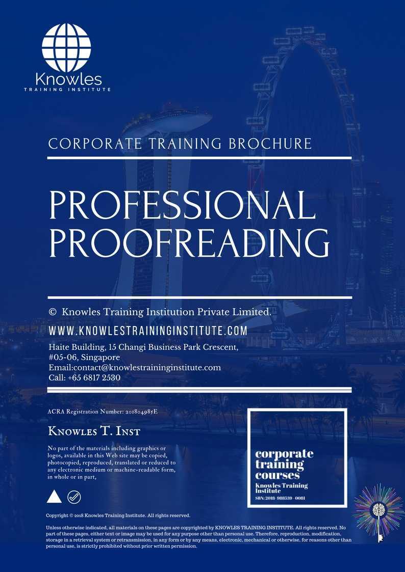 Professional Proofreading Training Course in Japan Brochure