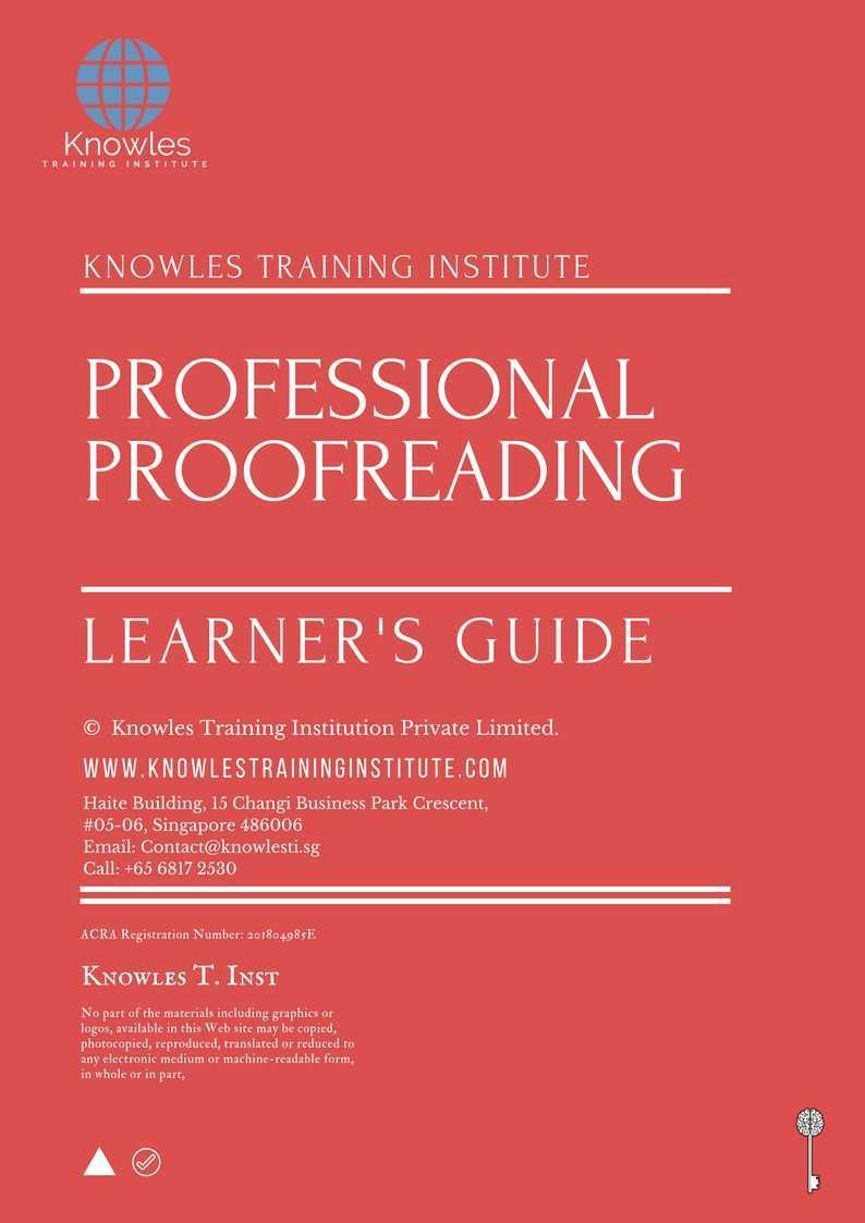Professional Proofreading Training Course in Japan Learner_s Guide