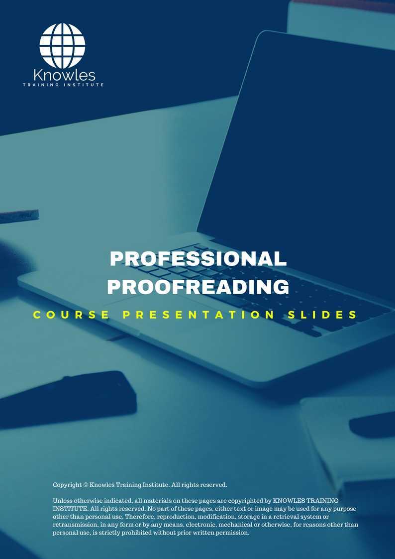 Professional Proofreading Training Course in Japan Presentation Slides