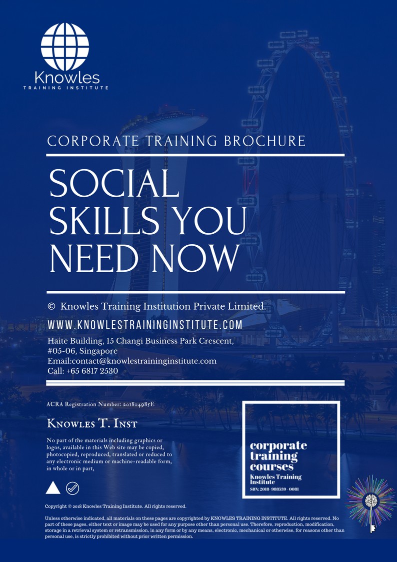 Social Skills You Need Now Training Course in Japan Brochure