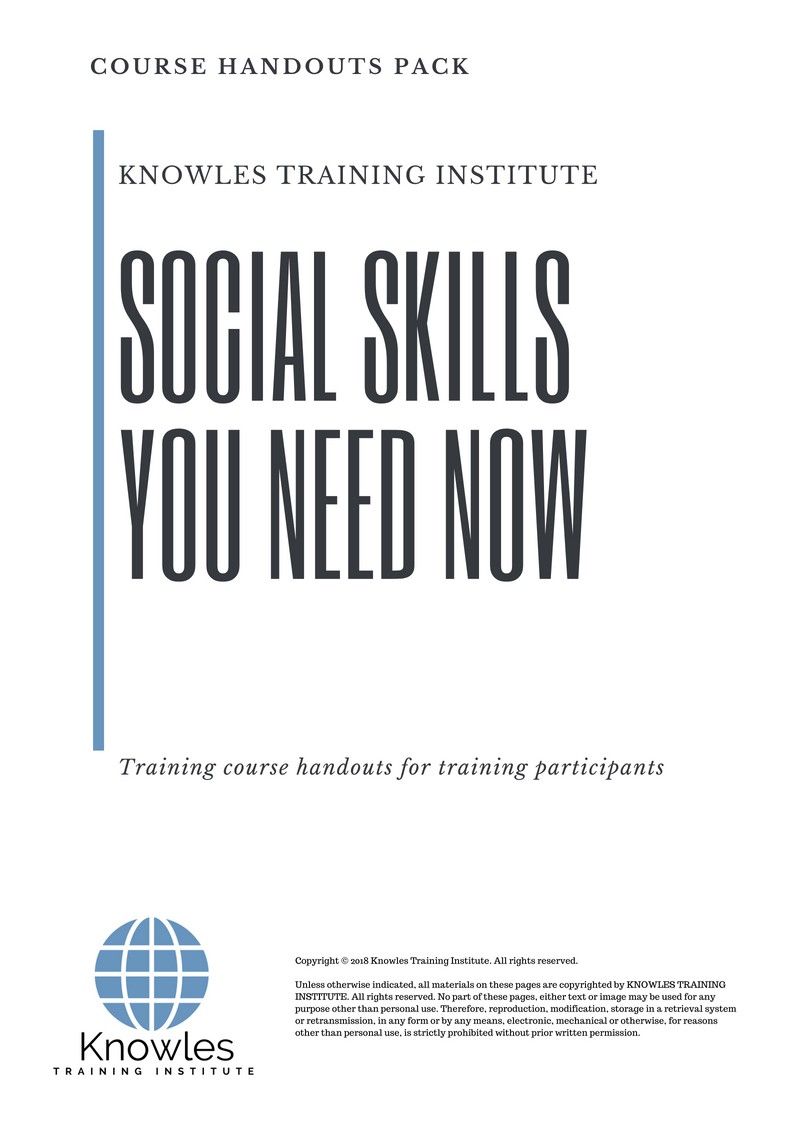 Social Skills You Need Now Training Course in Japan Handouts