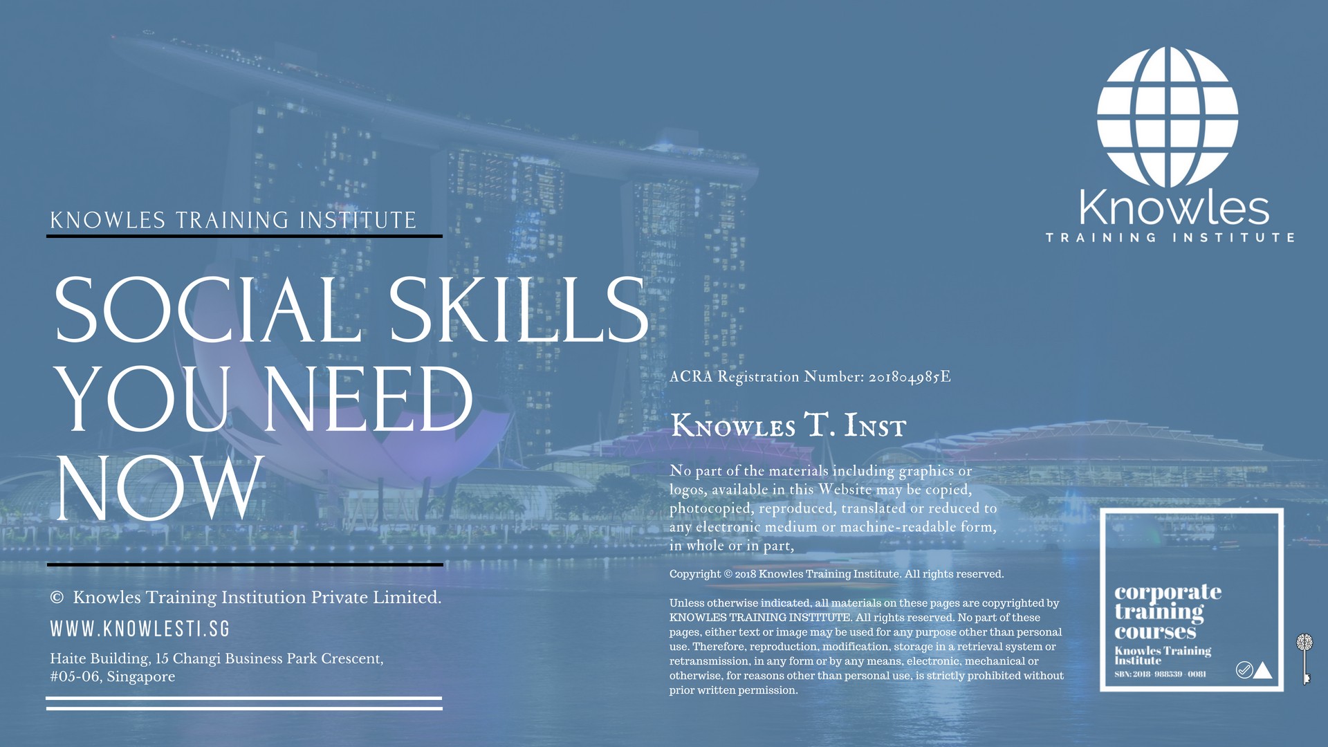 Social Skills You Need Now Training Course in Japan