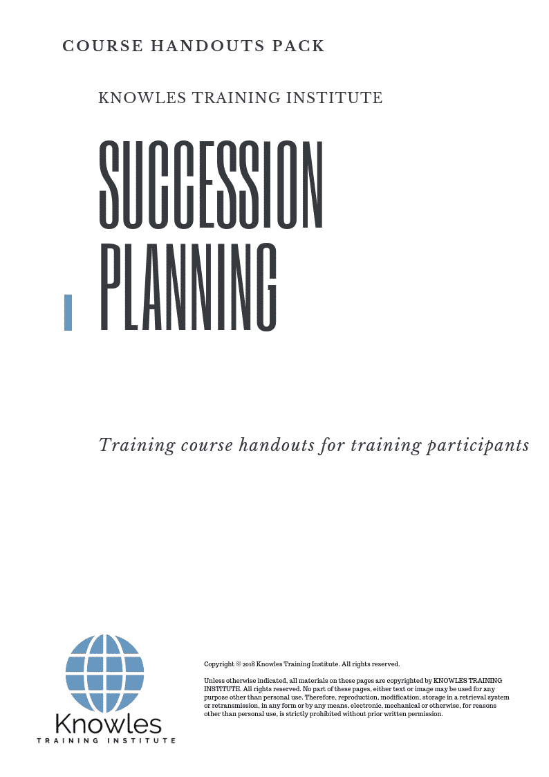 Succession Planning Course in Japan Handouts