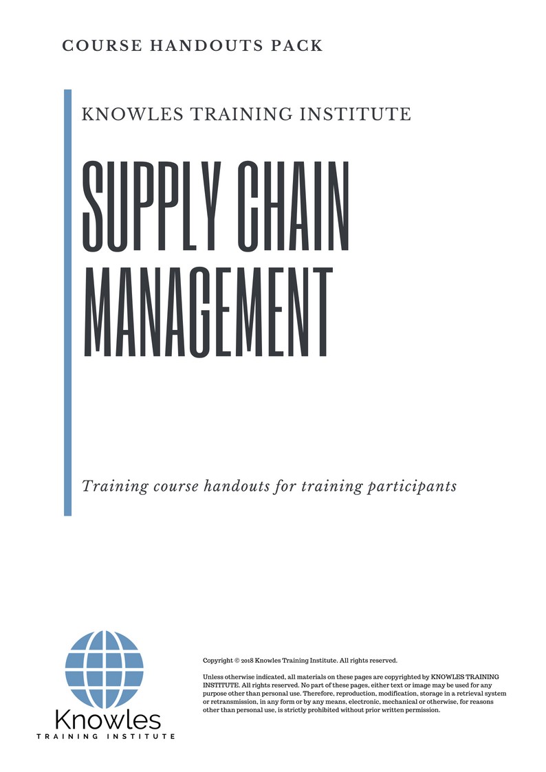 Supply Chain Management Training Course in Japan Handouts