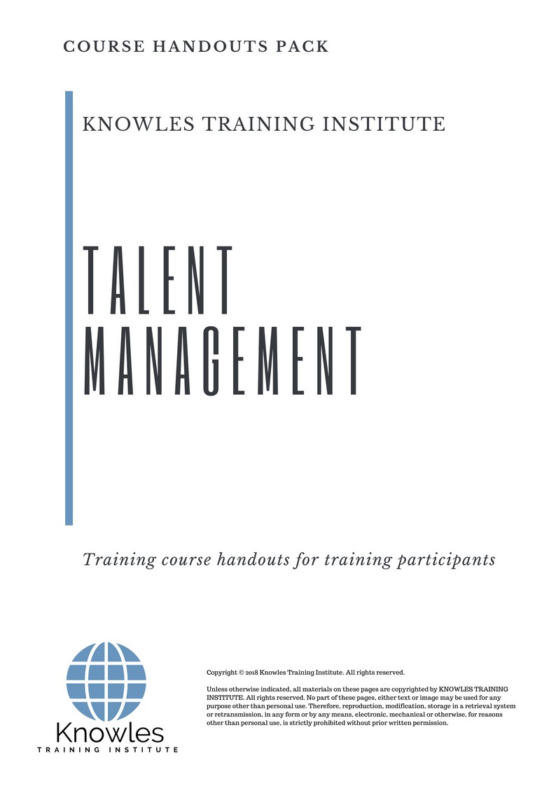 Talent Management Training Course in Japan Handouts