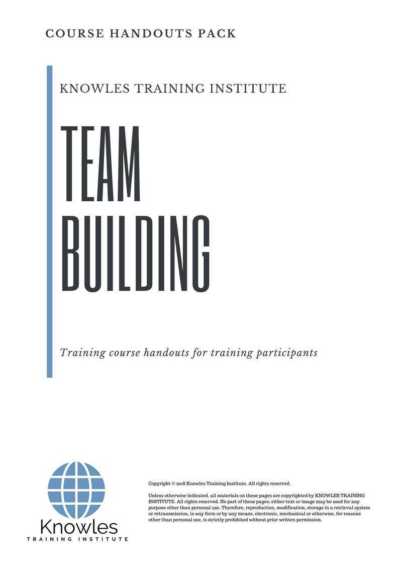 Team Building Training Course in Japan Handouts