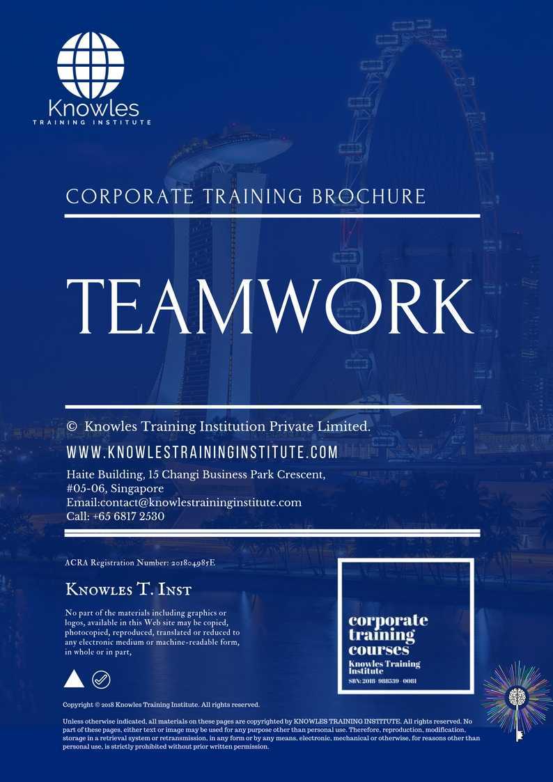 Teamwork Training Course in Japan Brochure
