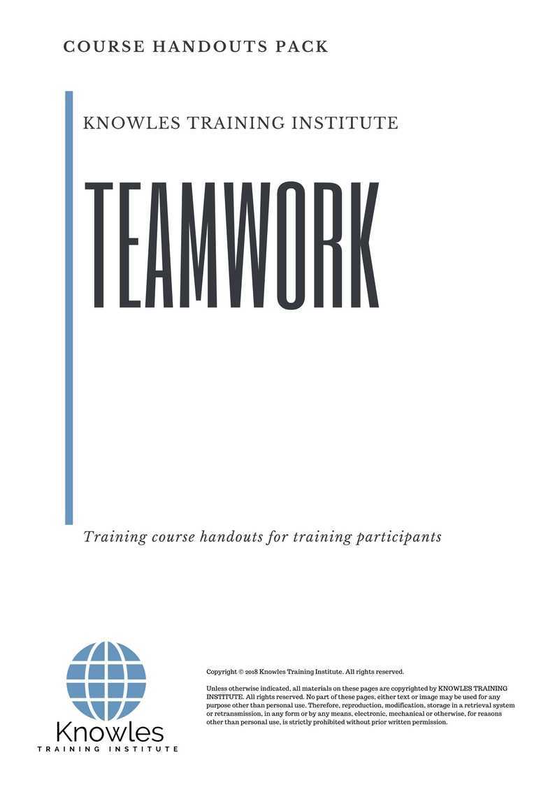Teamwork Training Course in Japan Handouts