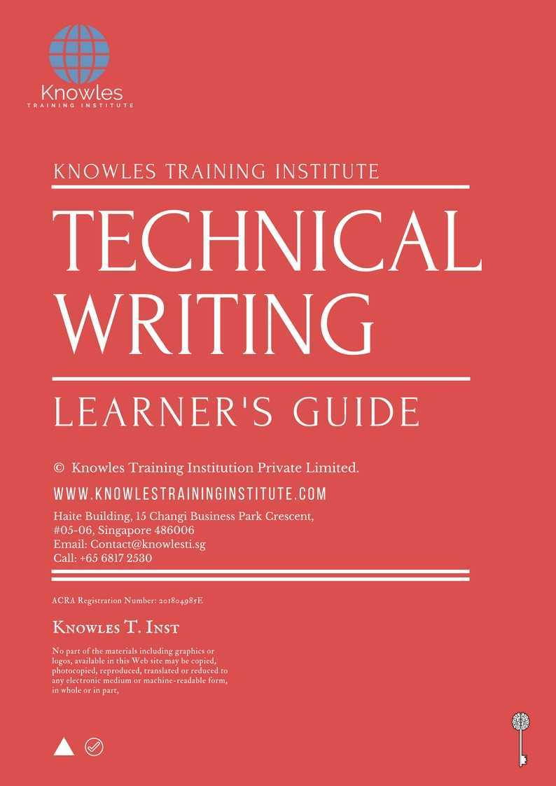Technical Writing Training Course in Japan Learner_s Guide