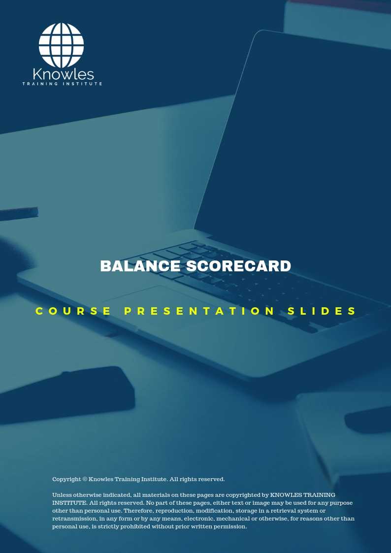 The Balanced Scorecard Course in Japan PPT Slides Used During Course