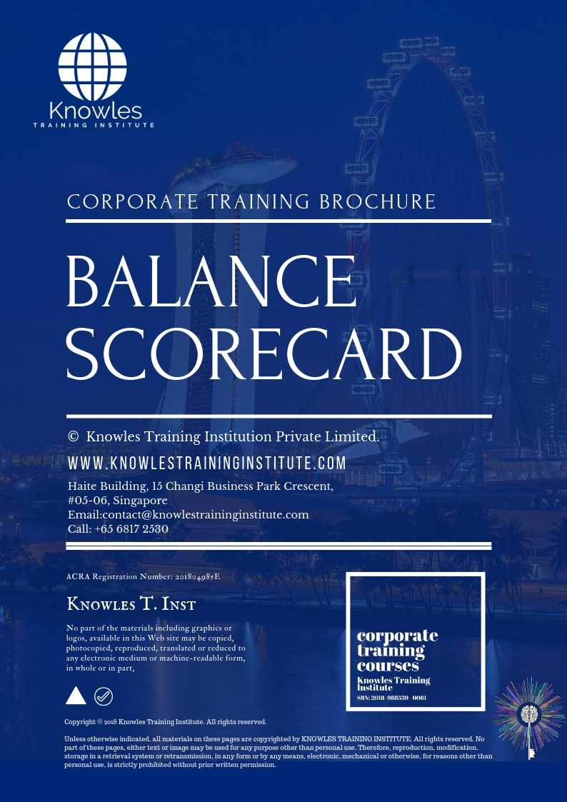 The Balanced Scorecard Training Course in Japan Brochure