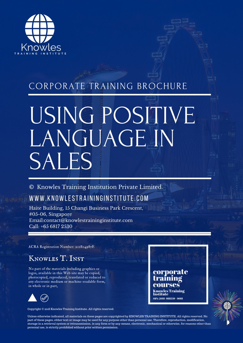 Using Positive Language In Sales Course in Japan Brochure