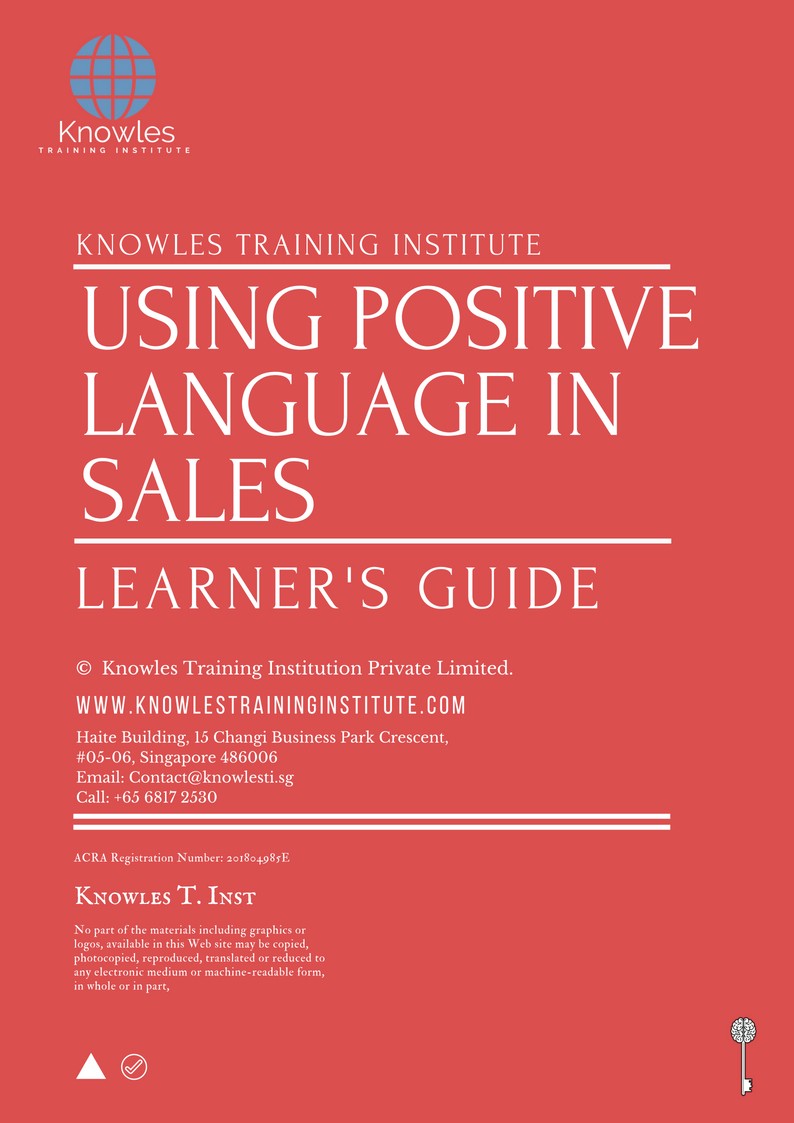 Using Positive Language In Sales Course in Japan Learner’s Guide