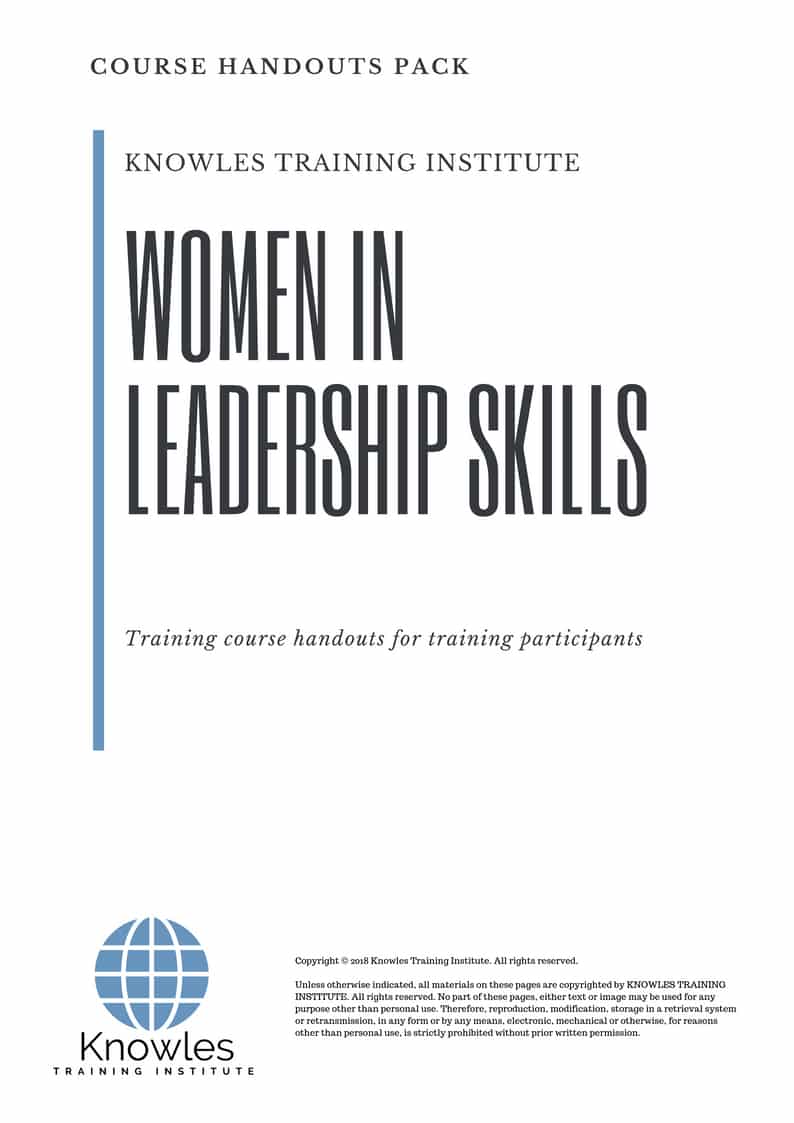 Women In Leadership Skills Course in Japan Handouts
