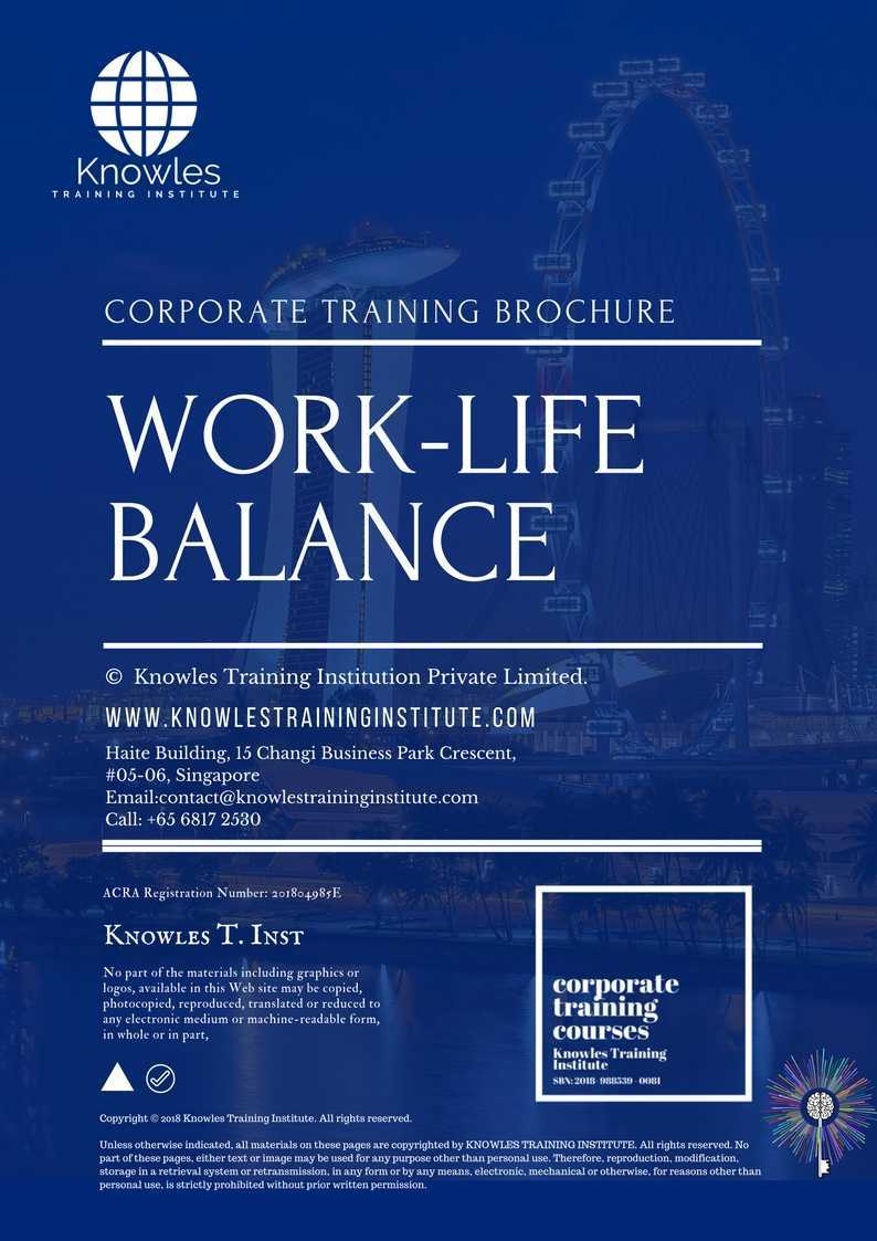 Work-Life Balance Training Course in Japan Brochure