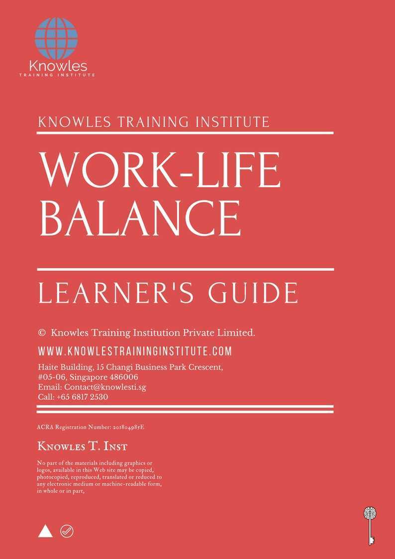 Work-Life Balance Training Course in Japan Learner_s Guide