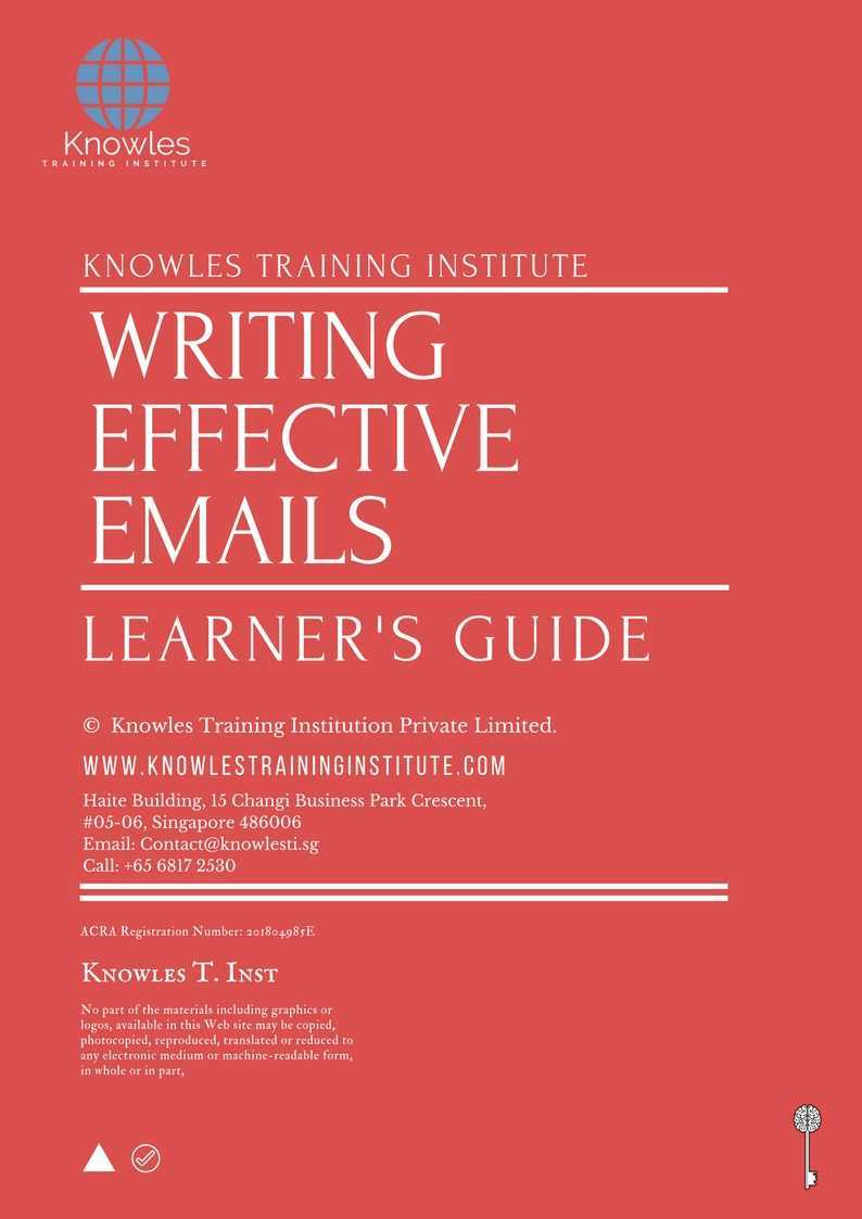 Writing Effective Email writing Course in Japan Learner_s Guide